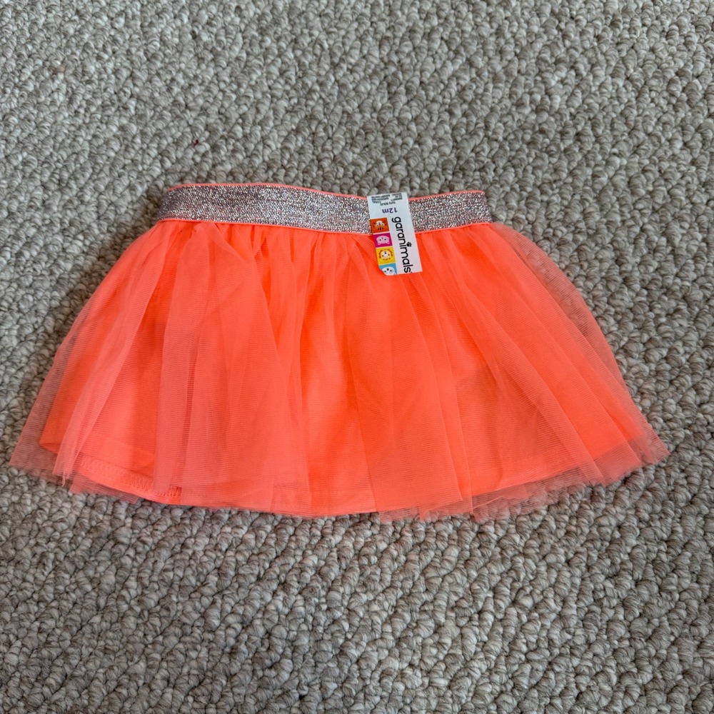 Garanimals Baby Girls Neon Coral Tutu Skirt‎ Size 12 Months NWT